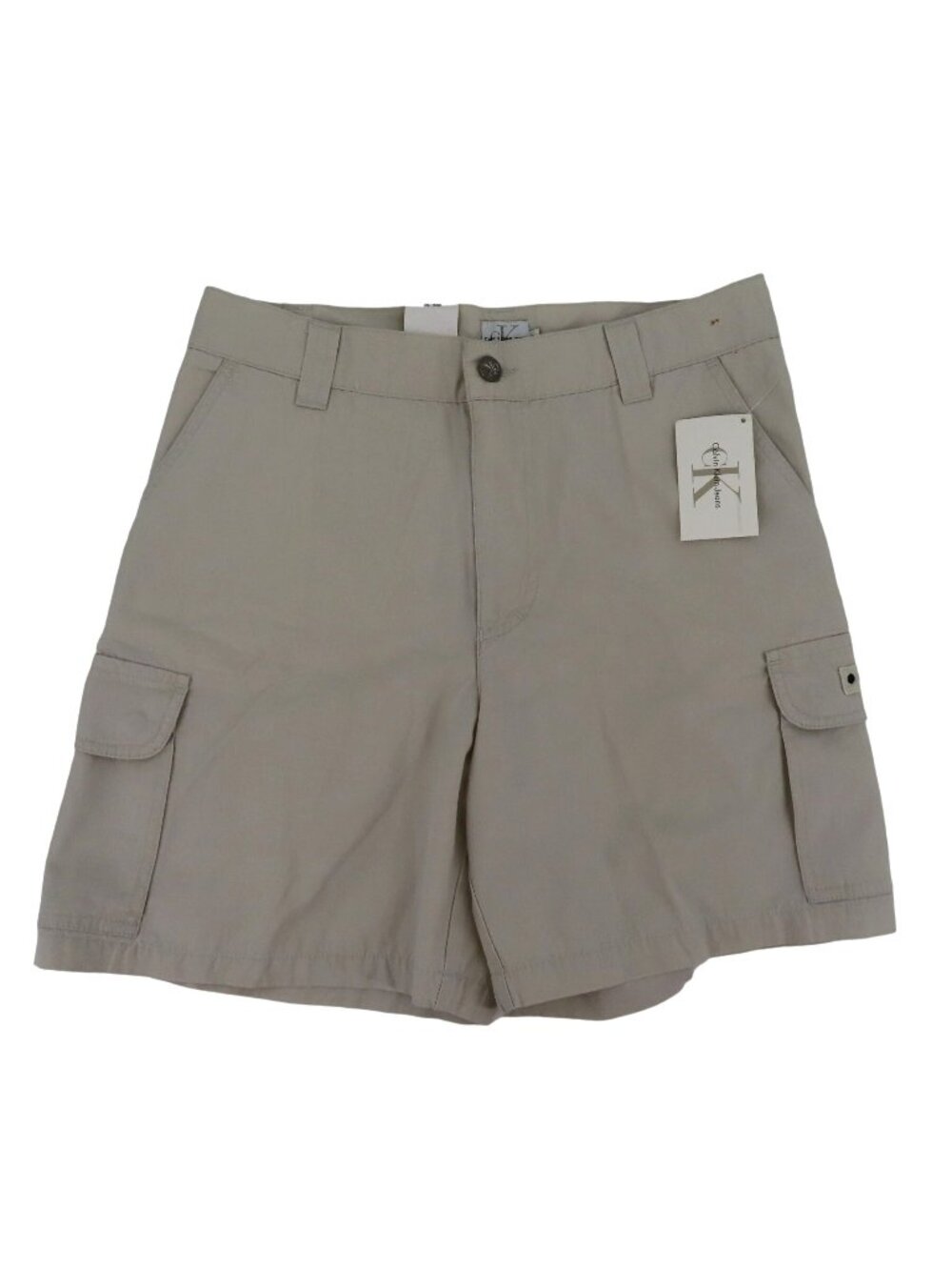 Calvin Klein Jeans Women 10 Cement Beige All Cotton Shorts Side Pockets NEW